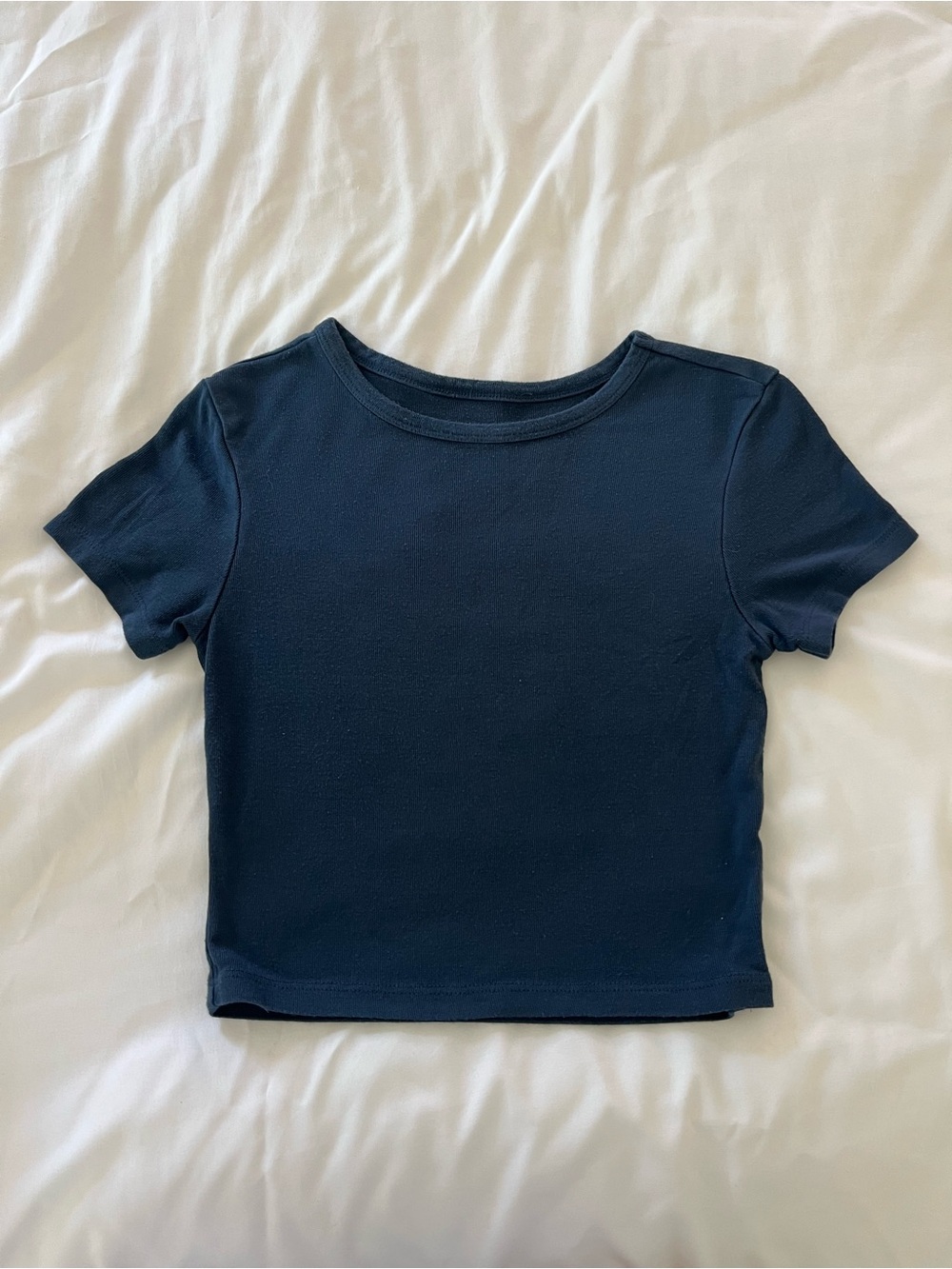 Navy Cropped Soft Tee